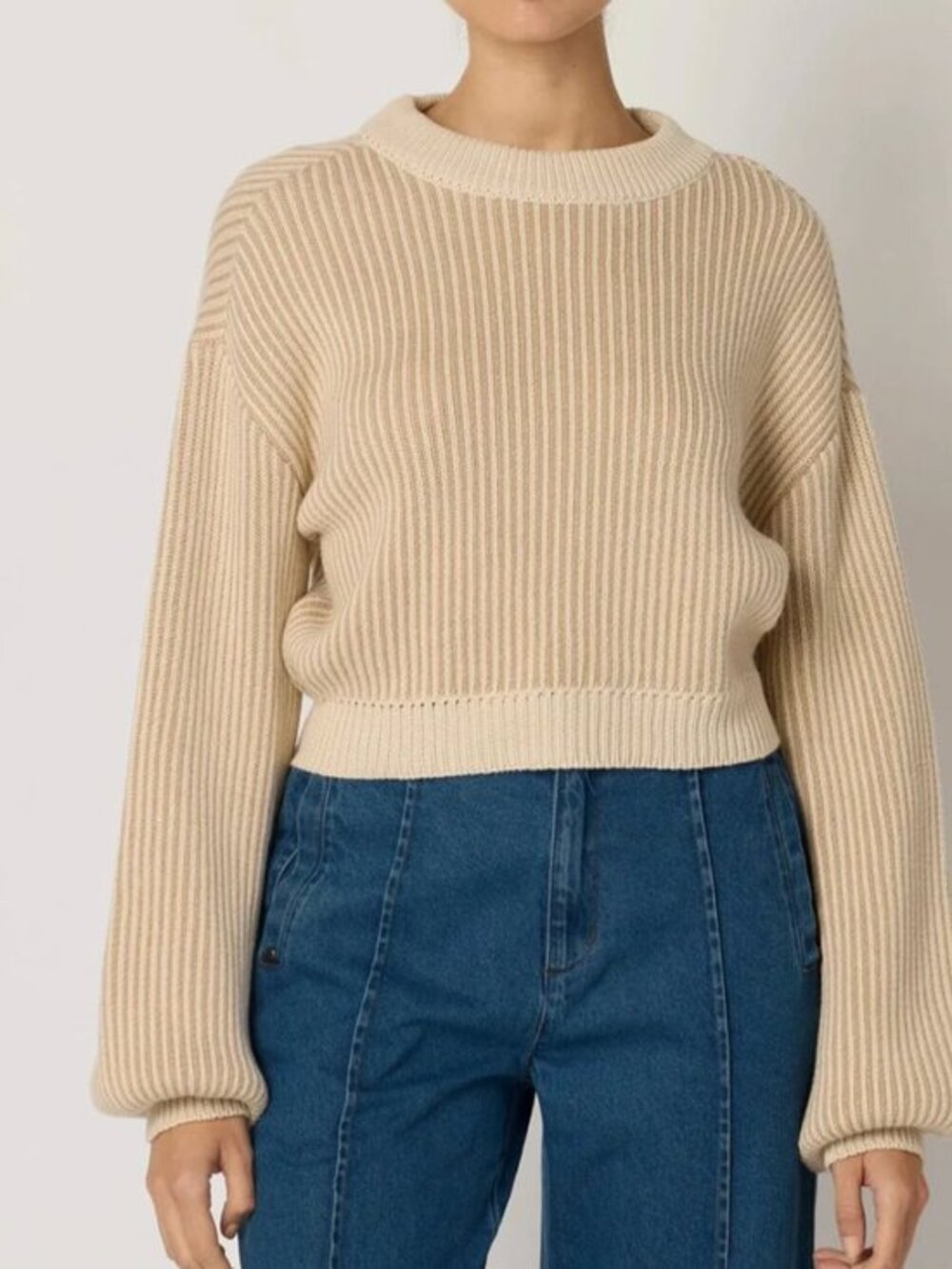 NWT Cleobella Sydney Sweater- M- Chunky- Ivory/Oatmeal- MSRP $276
